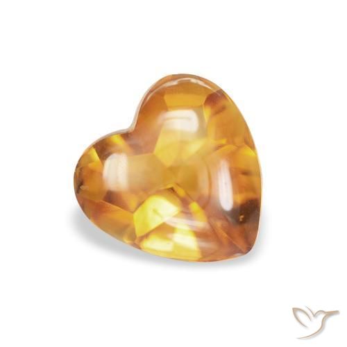 Citrino Laranja Médio Natural 0.76ct, Coração, Transparente
