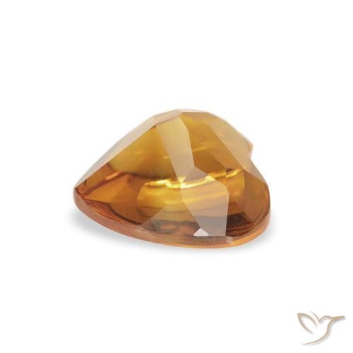Citrino Laranja Médio Natural 0.76ct, Coração, Transparente