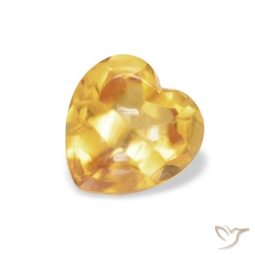 0.90ct Natural ouro médio Citrino, Coração, Transparente