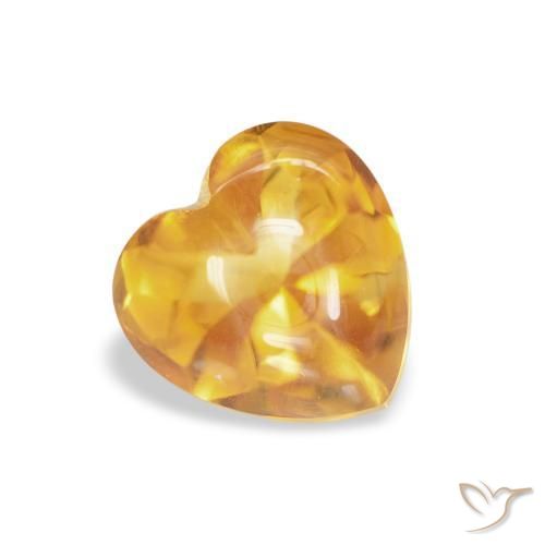 Citrino Medium Light Orange-Gold Natural 1.00ct, Coração, Transparente