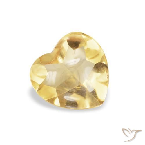 Citrino Luz Dourada Natural 0.68ct, Coração, Transparente