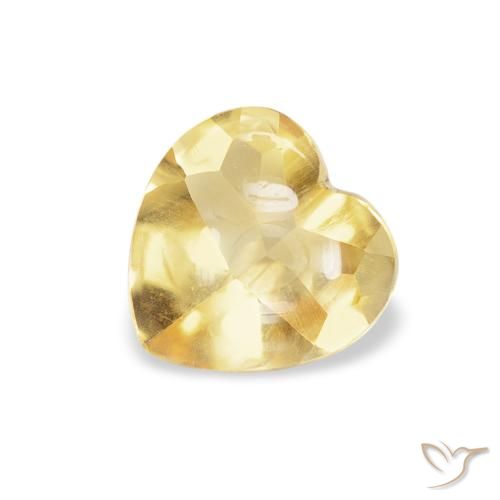 0.74ct Natural Luz amarela Citrino, Coração, Transparente