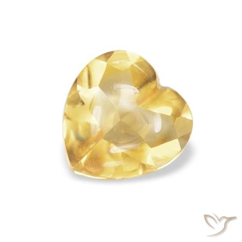 0.76ct Natural Laranja Dourada Citrino, Coração, Transparente