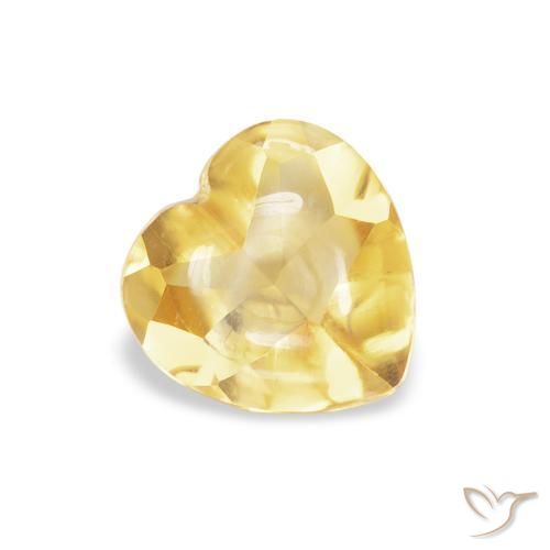Citrino Laranja Dourada Natural 0.76ct, Coração, Transparente