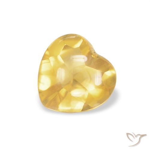 0.76ct Natural ouro médio Citrino, Coração, Transparente