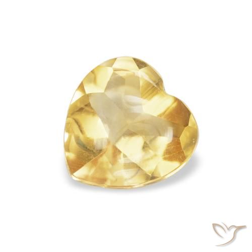 0.74ct Natural Ouro Citrino, Coração, Transparente