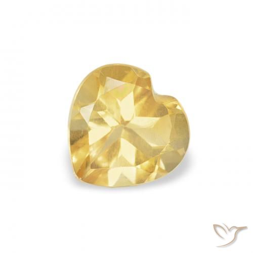0.42ct Natural Amarelo Toscana Citrino, Coração, VS