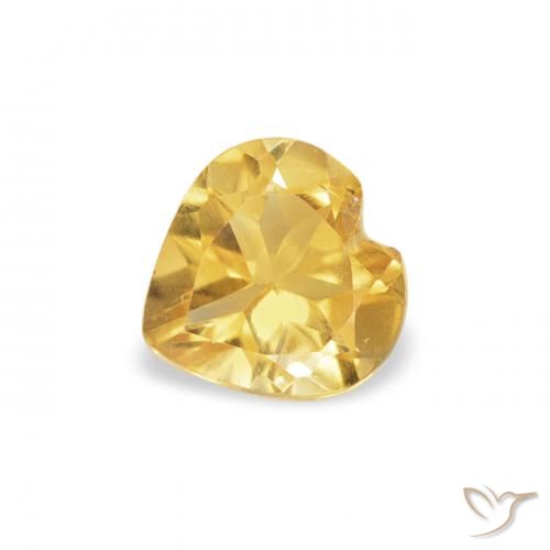 0.34ct Natural Dourado Citrino, Coração, VS