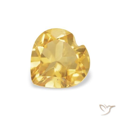 0.70ct Natural Dourado médio Citrino, Coração, VS