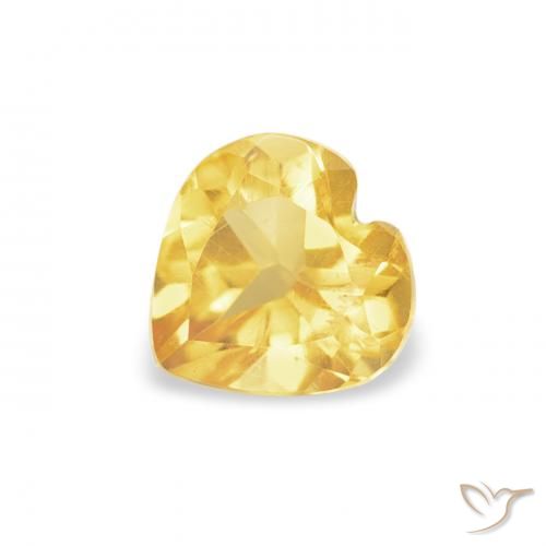 0.45ct Natural Laranja Dourada Citrino, Coração, VS