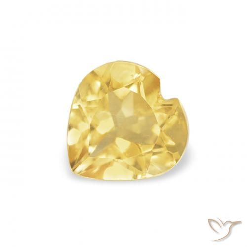 0.44ct Natural Dourado médio Citrino, Coração, VS