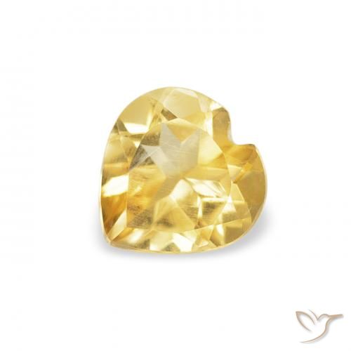 0.38ct Natural Laranja Dourada Citrino, Coração, VS