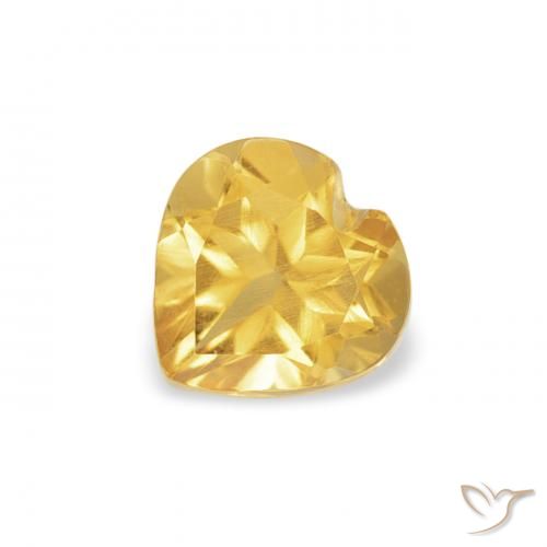 0.48ct Natural Laranja Dourada Citrino, Coração, VS