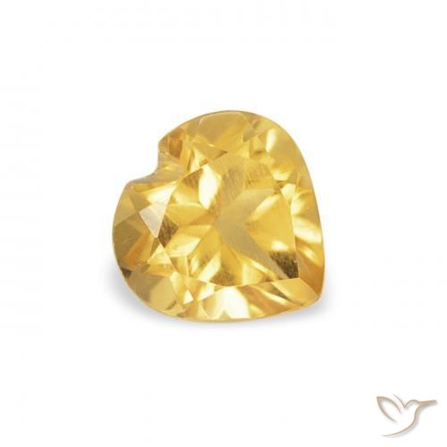 Citrino Laranja Dourada Natural 0.48ct, Coração, VS