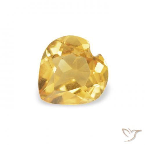 0.40ct Natural Dourado médio Citrino, Coração, VS