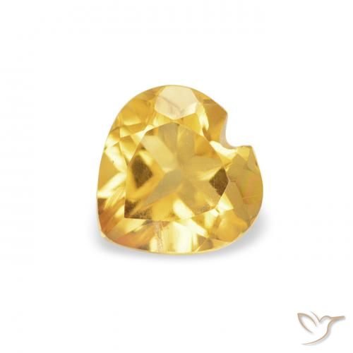 0.39ct Natural Laranja Dourada Citrino, Coração, VS