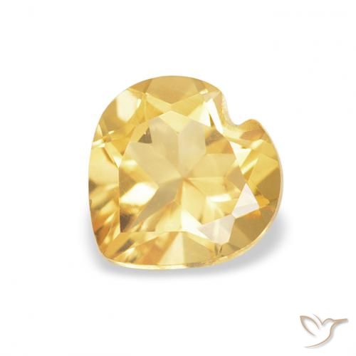 0.74ct Natural Dourado médio Citrino, Coração, VVS