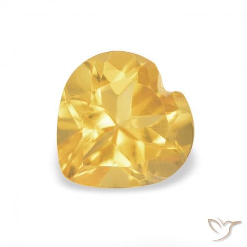 0.74ct Natural Laranja Dourada Citrino, Coração, VVS