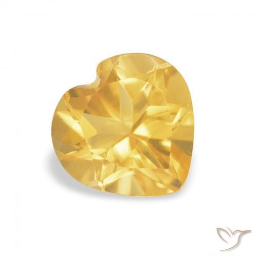 Citrino Laranja Dourada Natural 0.74ct, Coração, VVS