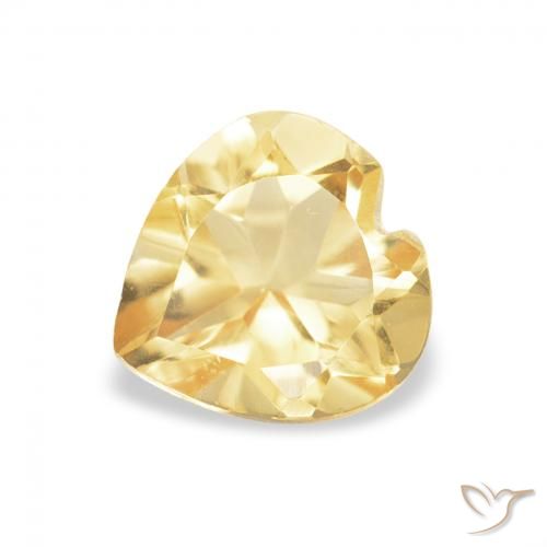 0.72ct Natural Luz Dourada Citrino, Coração, VVS