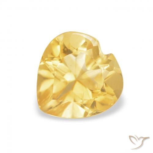 0.75ct Natural Amarelo Dourado Claro Citrino, Coração, VVS