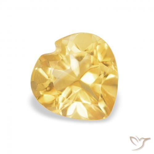 Citrino Amarelo Dourado Claro Natural 0.75ct, Coração, VVS