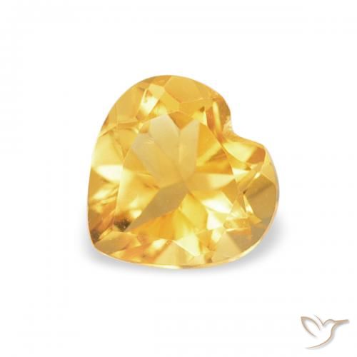0.44ct Natural Top Ouro Citrino, Coração, VVS