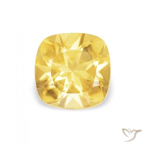 0.50ct Natural amarelo médio Citrino, Almofada, VS