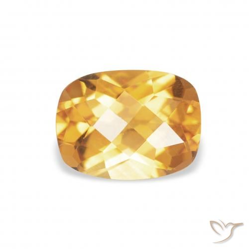 1.29ct Natural Medium Light Orange-Gold Citrino, Almofada, VVS