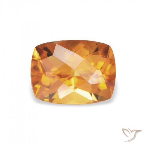 1.49ct Natural Laranja Profundo-Ouro Citrino, Almofada, VVS