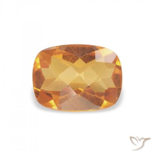1.15ct Natural Laranja Profundo-Ouro Citrino, Almofada, VVS
