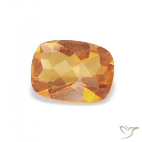 Citrino Laranja Profundo-Ouro Natural 1.15ct, Almofada, VVS