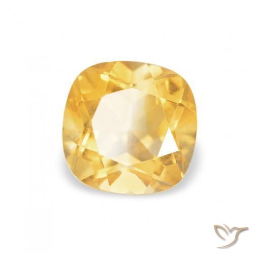 Citrino Laranja Dourada Natural 0.58ct, Almofada, VVS