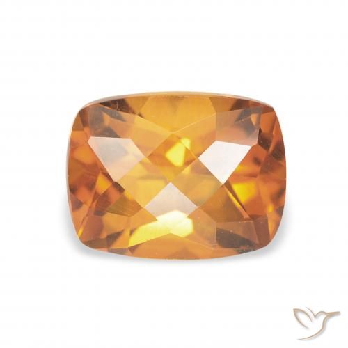 1.50ct Natural Laranja escuro Citrino, Almofada, VVS