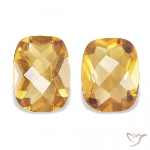 2.00ctw Natural Medium Light-Golden Citrino, Almofada, VVS-VS