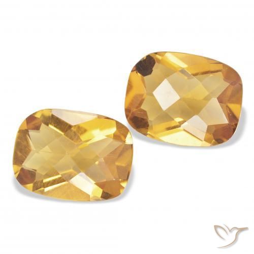 Pedras preciosas de Citrino Medium Light-Golden natural de 2.00 ct, Almofada, VVS-VS