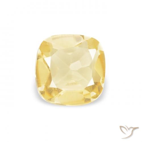 0.42ct Natural Luz amarela Citrino, Almofada, VVS-VS