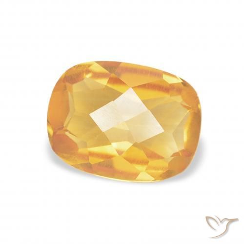 Citrino Dourado Escuro Natural 1.17ct, Almofada, VVS-VS