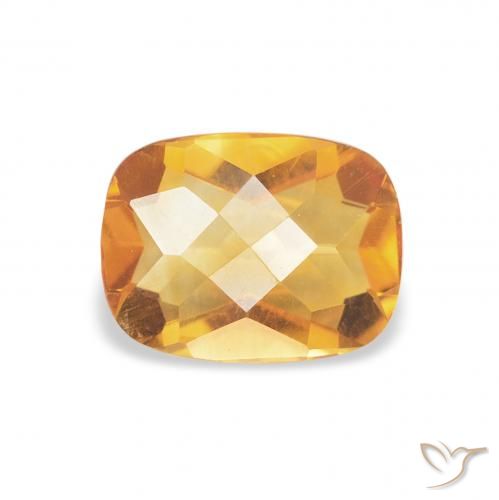1.10ct Natural Medium Light Orange-Gold Citrino, Almofada, VVS-VS