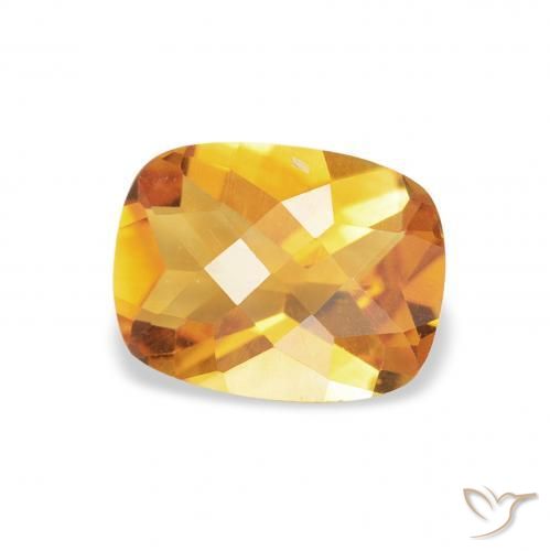 Citrino Laranja Dourado Profundo Natural 1.04ct, Almofada, VS