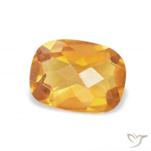 Citrino Laranja escuro-dourado Natural 1.04ct, Almofada, VVS