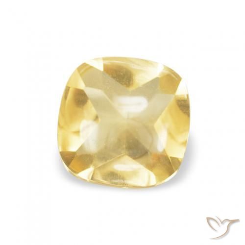 Citrino Amarelo Dourado Claro Natural 0.46ct, Almofada, Transparente