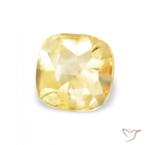 Citrino Amarelo Dourado Claro Natural 0.66ct, Almofada, Transparente