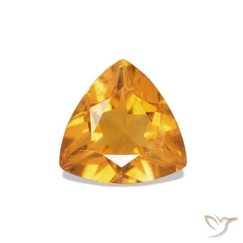 Citrino Laranja Profundo-Ouro Natural 0.58ct, Trilhão, VVS-VS