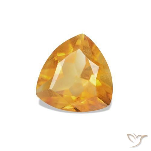 Citrino Medium Light Orange-Gold Natural 0.68ct, Trilhão, VS