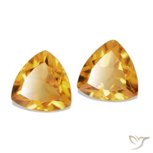 Pedras preciosas de Citrino Dourado Escuro natural de 0.84 ct, Trilhão, VVS-VS
