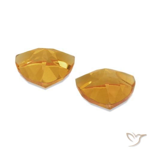 Pedras preciosas de Citrino Dourado Escuro natural de 0.84 ct, Trilhão, VVS-VS