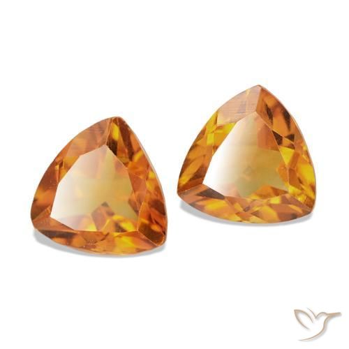 Pedras preciosas de Citrino Laranja Médio natural de 0.88 ct, Trilhão, VVS-VS