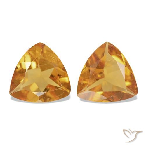 Pedras preciosas de Citrino Laranja Profundo natural de 1.02 ct, Trilhão, VVS-VS