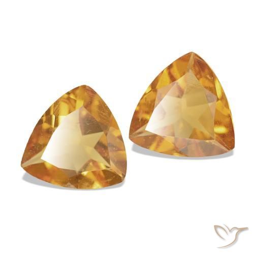 Pedras preciosas de Citrino Laranja Profundo natural de 1.02 ct, Trilhão, VVS-VS